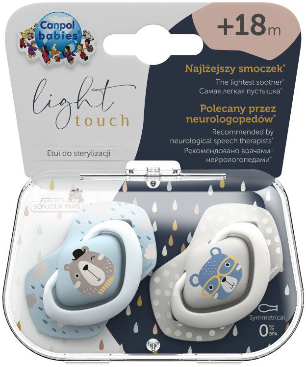 Симетрична пустушка Canpol babies 18+ міс BONJOUR PARIS 2 шт. - блакитна (22/649_blu)
