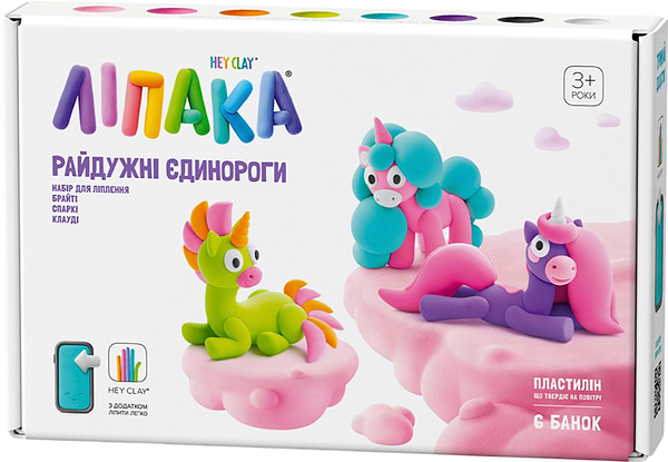 Фото - Масса для лепки Ліпака Радужные единороги: Брайти, Спарки, Клауди (60054-UA01)