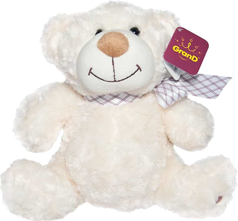 Мягкая игрушка животное Grand МЕДВЕДЬ (белый, с бантом, 33 cm) (3301GMB)