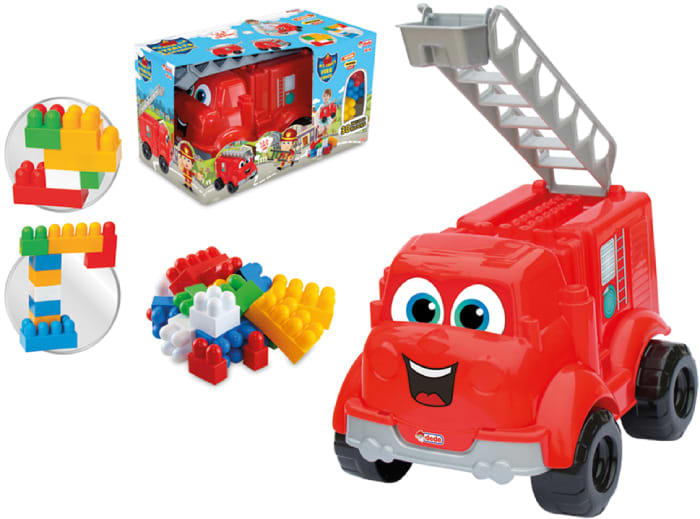 Базовий ігровий транспорт для малюка dede Пожежна машина з конструктором (03452)