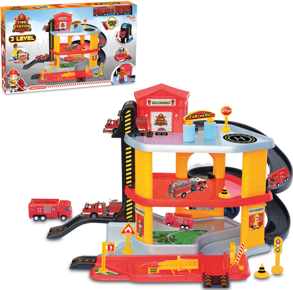 Игровой набор dede паркинг ''Пожарный'' 3 уровня (03345)