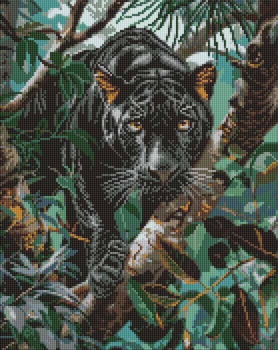 Алмазний живопис Ideyka Граціозна пантера 40х50 см (AMO8026)