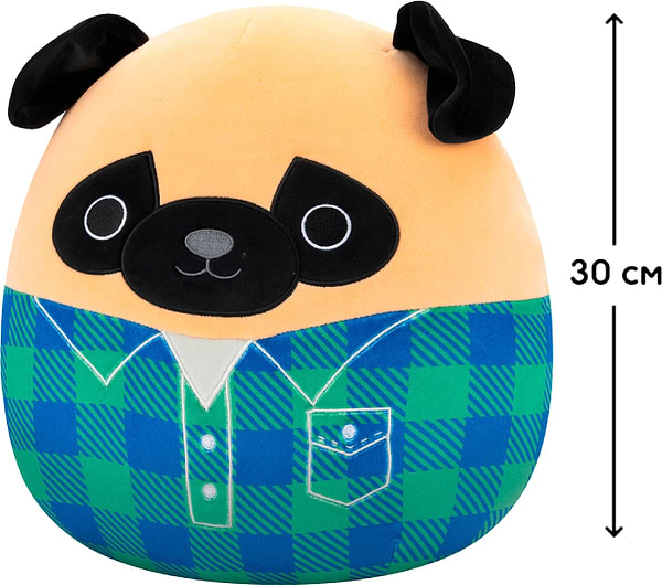 Фото - М'яка іграшка глазастик SQUISHMALLOWS МОПС ПРИНЦ 30 см (SQCR06622)