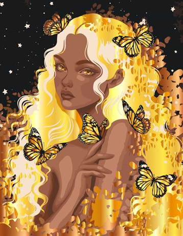 Картина за номерами ArtCraft Золотава фея з металізованими фарбами 40х50 см (10112-AC)