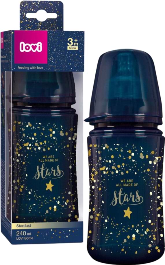 Купить Бутылочка для кормления Lovi 240 мл - Stardust (21/585) - Фото 1 Бутылочка для кормления Lovi 240 мл - Stardust (21/585) - Фото 1