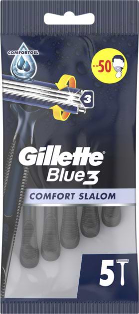 Фото - Станок мужской одноразовый Gillette BLUE 3 Comfort Slalom 5шт