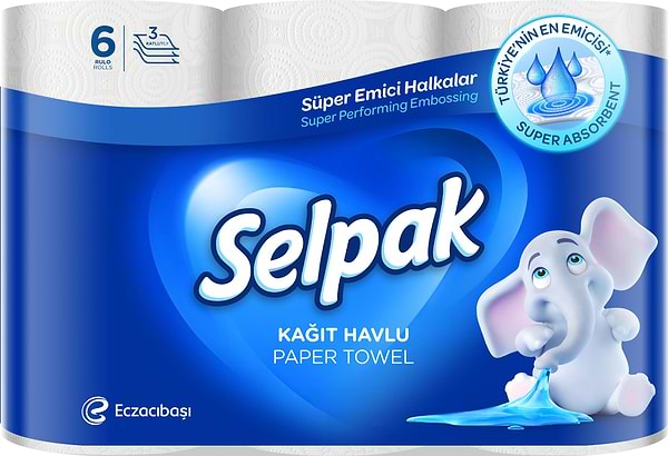 Фото - Полотенца бумажные SELPAK 3сл, 6шт