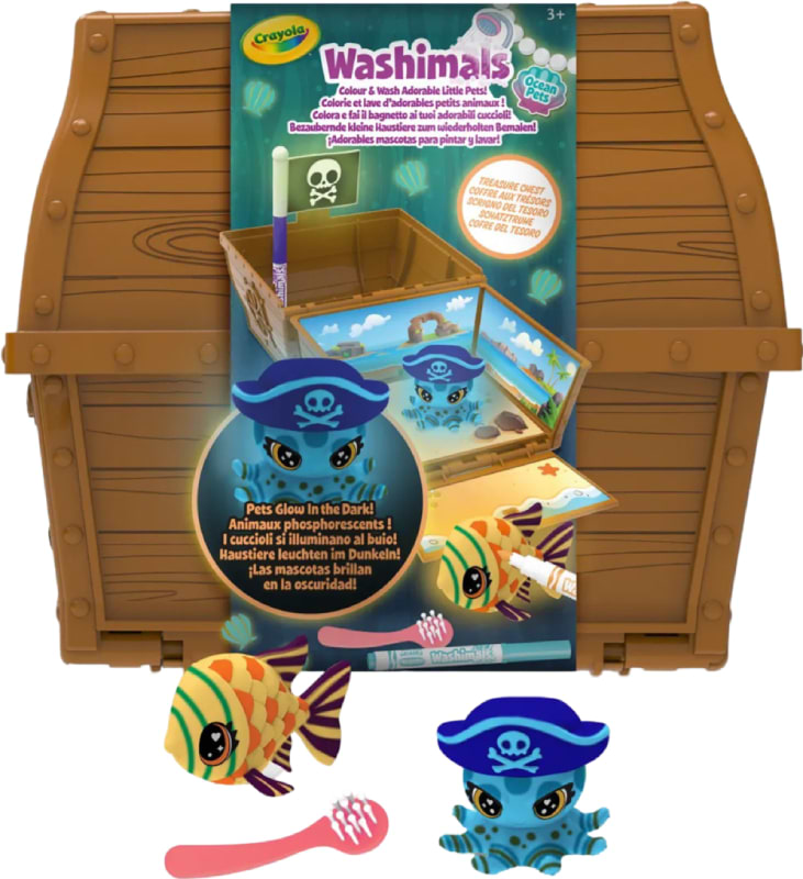 Набор для рисования Crayola Сундук с сокровищами, 2 зверюшки и 3 фломастера (74-7510-W)