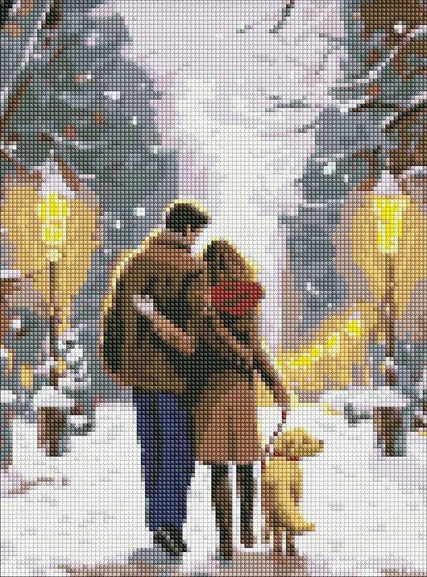 Фото - Алмазная живопись Ideyka Семейная прогулка 30х40 см (AMC7821)