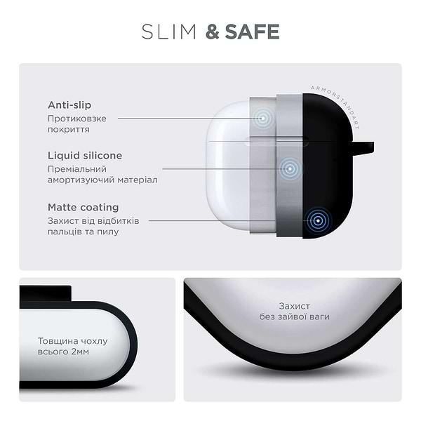 Фото - Чехол для наушников Armorstandart Hang Case for Apple AirPods 4 Black (ARM81277)