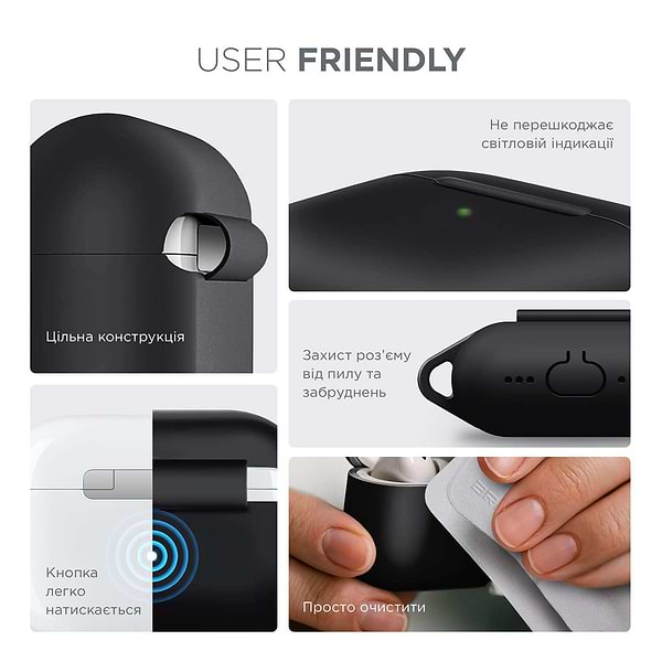 Фото - Чехол для наушников Armorstandart Hang Case for Apple AirPods 4 Black (ARM81277)