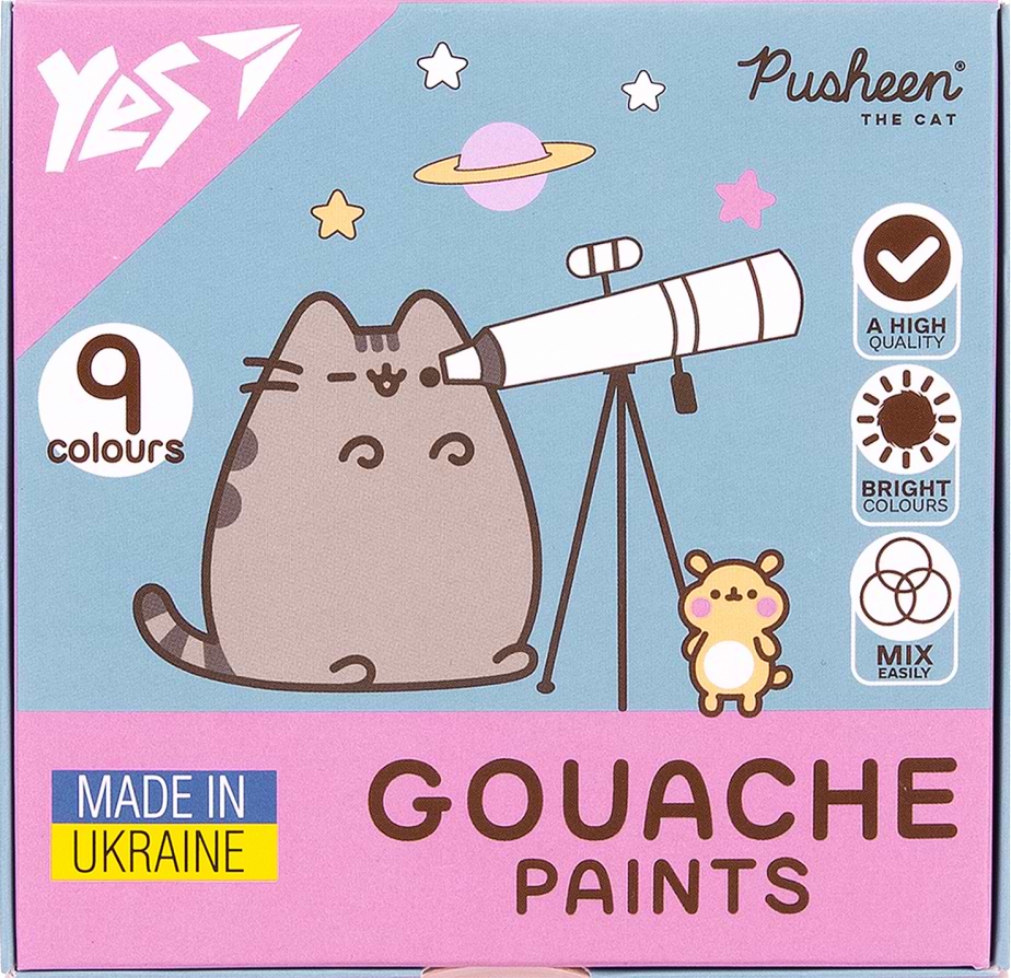 Фарби YES Pusheen 9 кол. 20 мл (230401)
