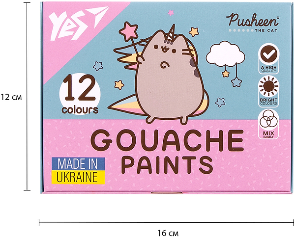 Фото - Фарби YES Pusheen 12 кол. 20 мл (230402)