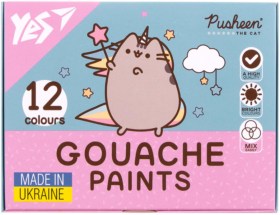 Фото - Фарби YES Pusheen 12 кол. 20 мл (230402)