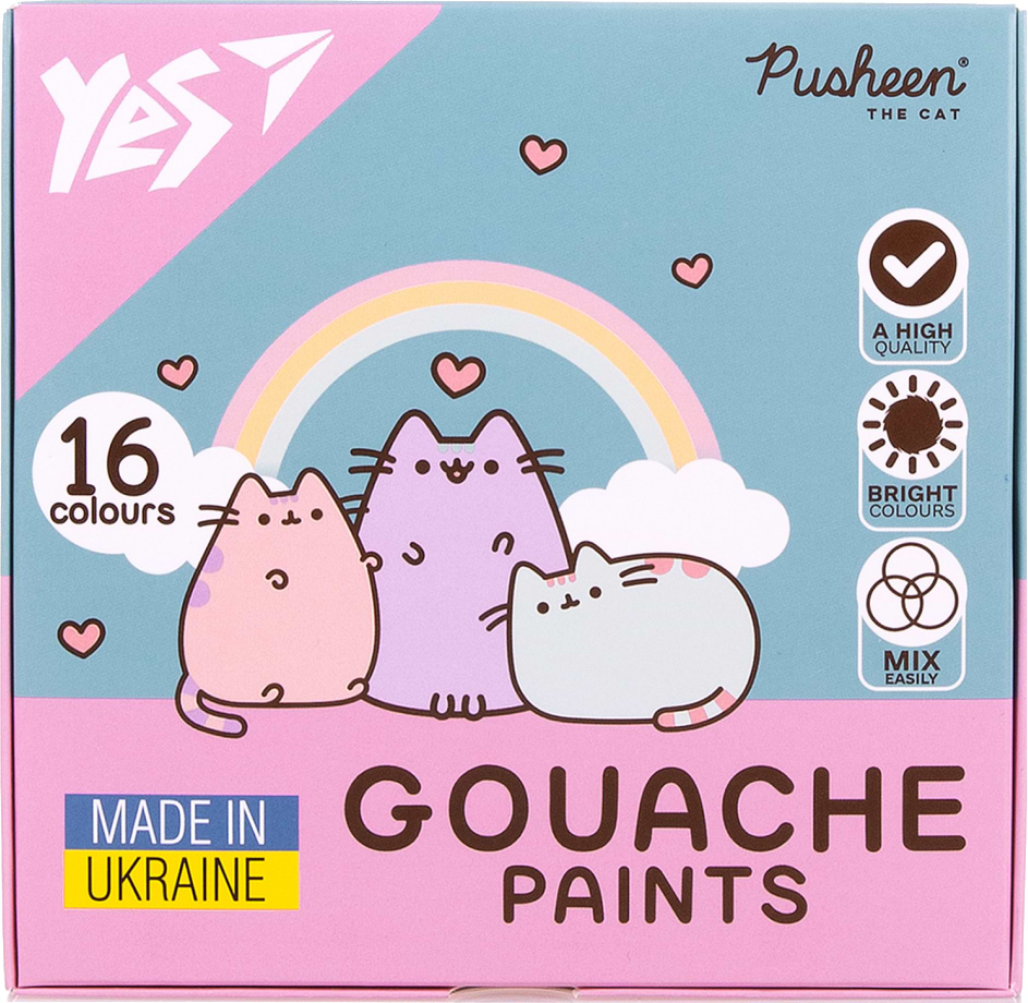 Фарби YES Pusheen 16 кол. 20 мл (230403)