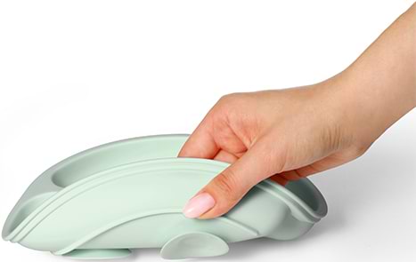 Фото - Тарілка для малюка BabyOno на три секції з присоскою Зелений (1482/03)