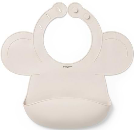 Фото - Нагрудник силиконовый BabyOno с регулируемой застежкой Бежевый (1639/04)