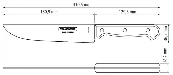 Фото - Нож кухонный Tramontina Polywood 180 мм (21138/197)
