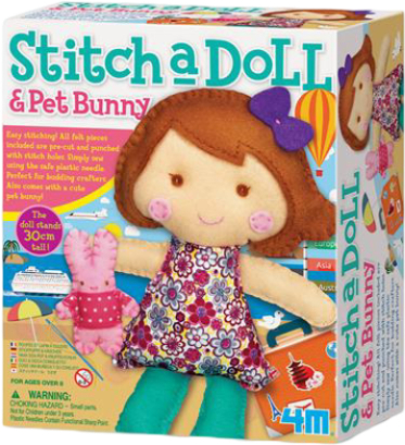 Набор для изготовления игрушек 4М для шитья Кукла с кроликом (00-02765)