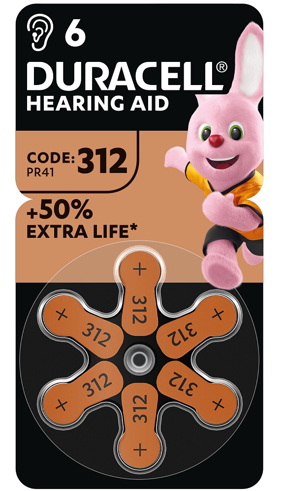 Элемент питания тип HA 312 Duracell HA 312 6 шт. (5007516/5011449)