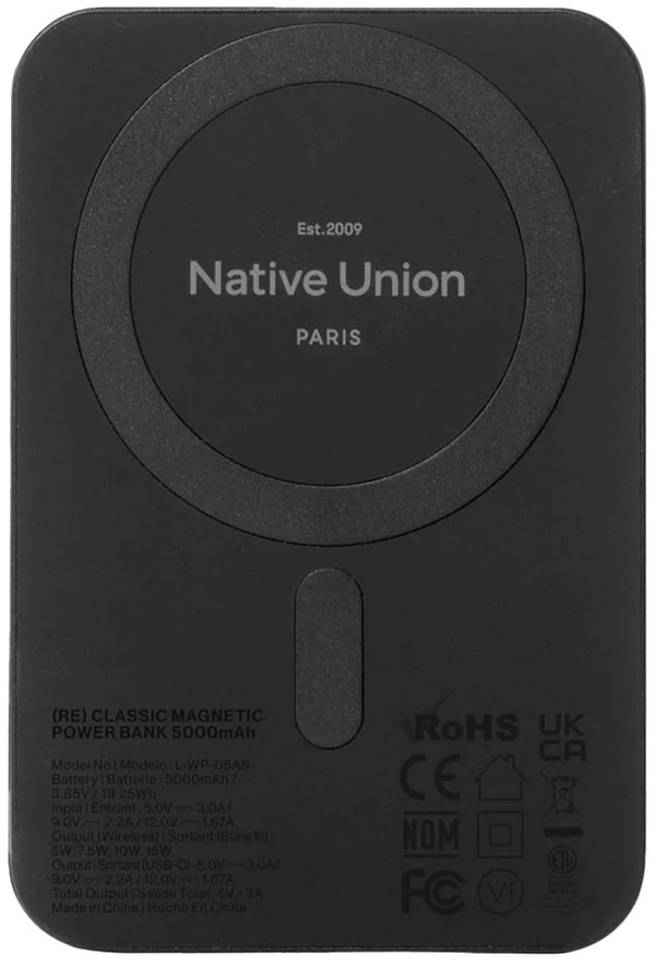 Фото - Батарея мобильная Native Union (Re) Classic Magnetic Power Bank 5 000mAh Slate Green (PB-5KMS-GRN)