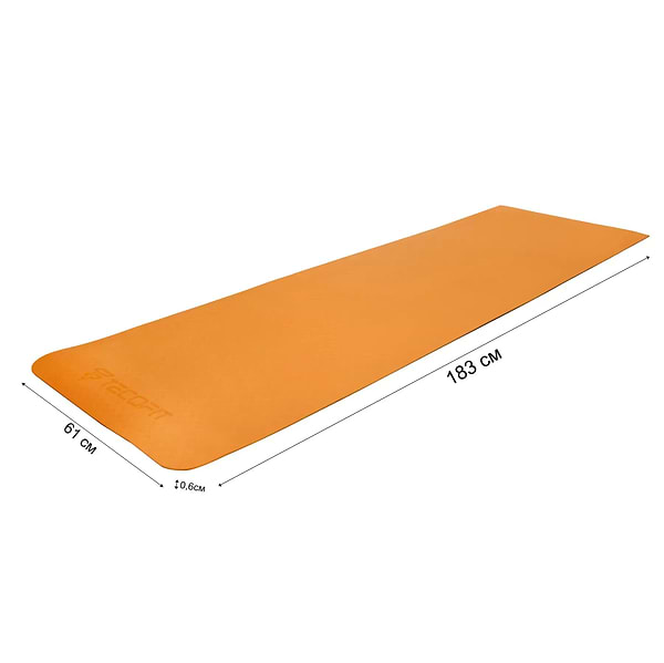 Фото - Коврик для йоги и фитнеса TECOFIT Dual Color TPE Mat 183х61х0.6 см Orange/Black (TOP18013825/4)