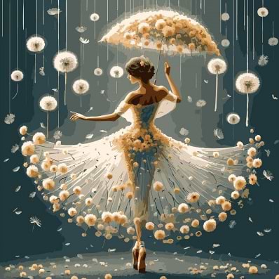 Картина за номерами Santi Танець з кульбабками 40х40 см (955072) - Фото 1