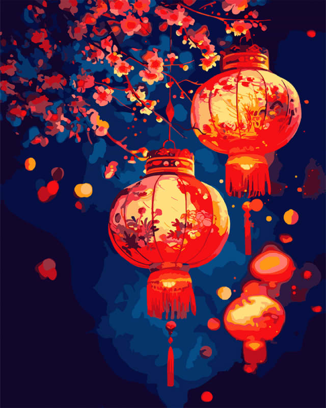 Картина по номерам Santi Японские фонарики 40х50 см (955083)