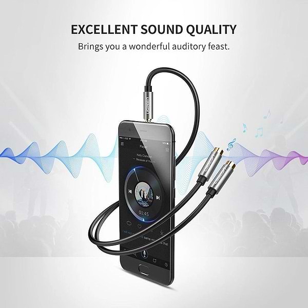Фото - Кабель 3.5 мм -3.5 мм UGREEN AV123 3.5mm Stereo Audio Splitter with Braid 20 см Black (10532)