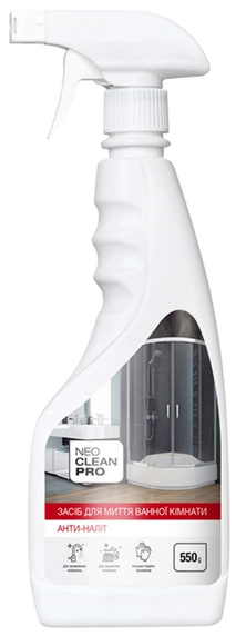 Засіб для миття у ванній кімнаті NeoCleanPro Анти-наліт розпилювач 550 мл (4820255110509)