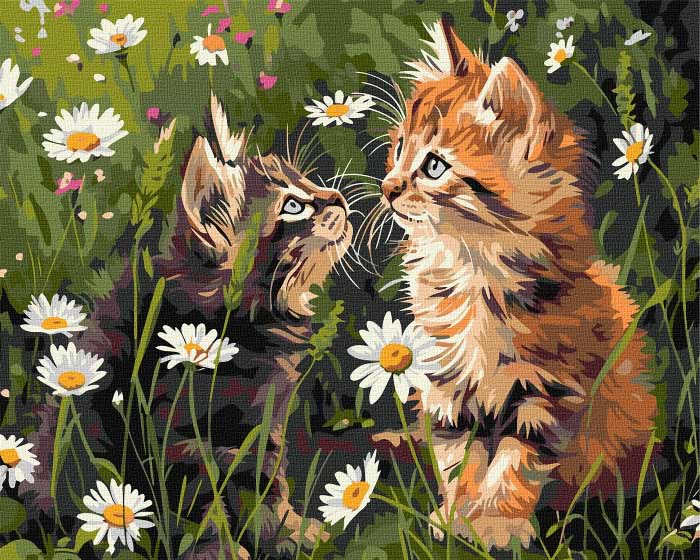 Купити Картина за номерами Ideyka Котики у квітах 40х50 см (KHO6631) - Фото 1 Картина за номерами Ideyka Котики у квітах 40х50 см (KHO6631) - Фото 1