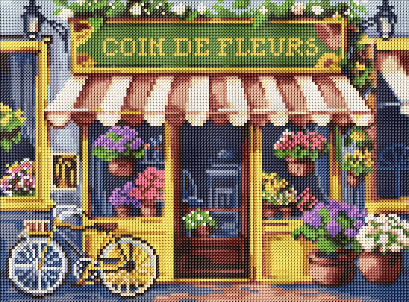 Алмазний живопис Ideyka Квітковий куточок 30х40 см (AMC8056)