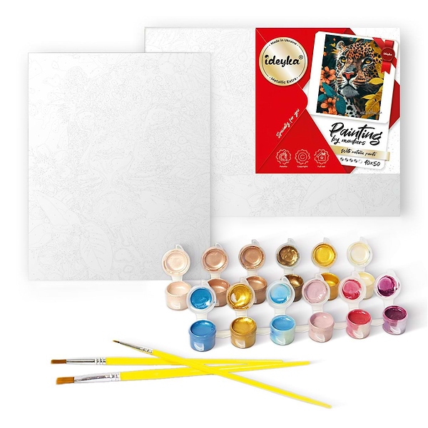 Фото - Картина по номерам Ideyka Цветущая грация с красками металлик 40х50 см (KHO8433)