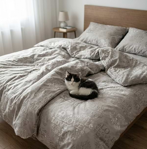 Фото - Комплект постільної білизни DAISY Love Taupe 175x215 (4820190499660)