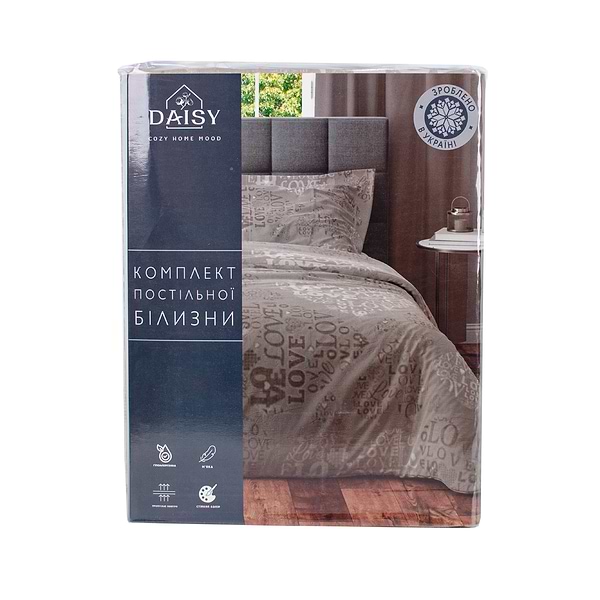 Фото - Комплект постільної білизни DAISY Love Taupe 175x215 (4820190499660)