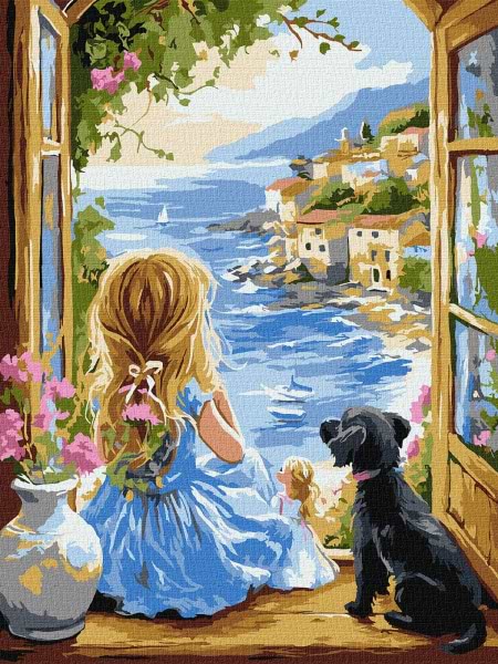 Фото - Картина по номерам Ideyka Мечтающая девочка ©art.solomiia 30х40 см (KHO8493)