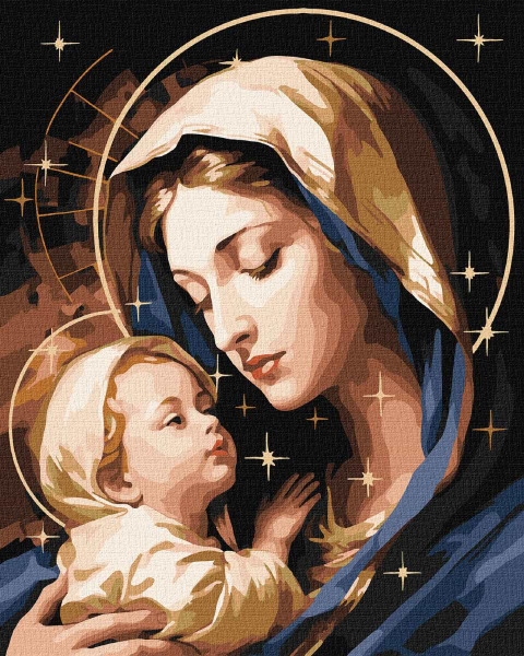 Картина за номерами Ideyka Любов матері з фарбами металік ©art_selena_ua 40х50 см (KHO8414) - Фото 1