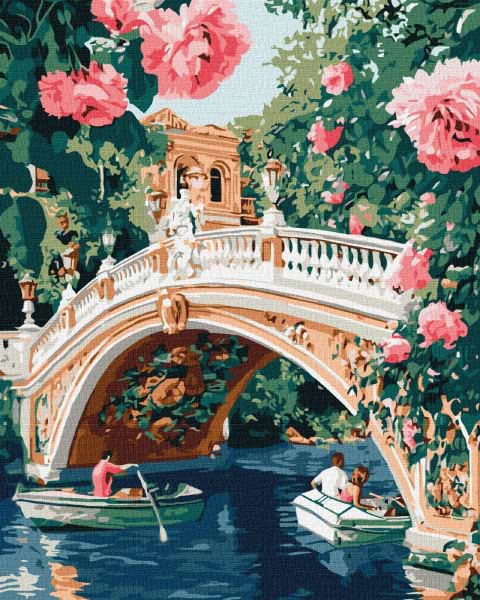 Картина по номерам Ideyka Мост и цветы ©art_selena_ua 40х50 см (KHO3664)