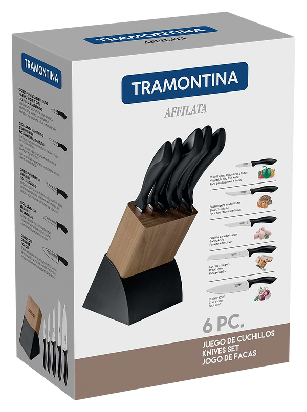 Фото - Набір ножів Tramontina Affilata black 6 пр. (23699/057)