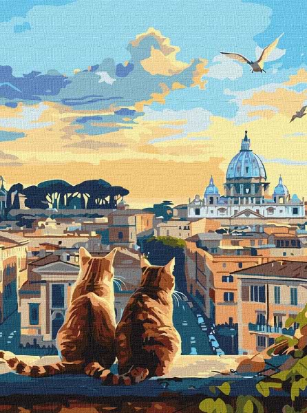 Картина за номерами Ideyka Котики у Римі 30х40 см (KHO6606) - Фото 1