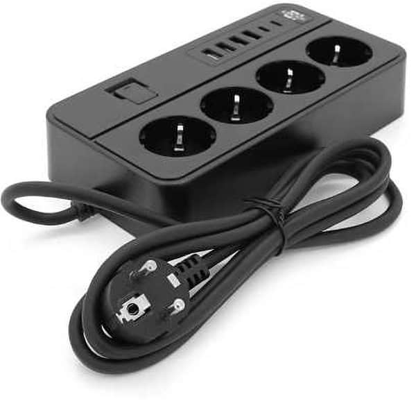 Сетевой фильтр Voltronic G13 4 Socket+4 USB 3,2А+2 Type-C 2m (33574)