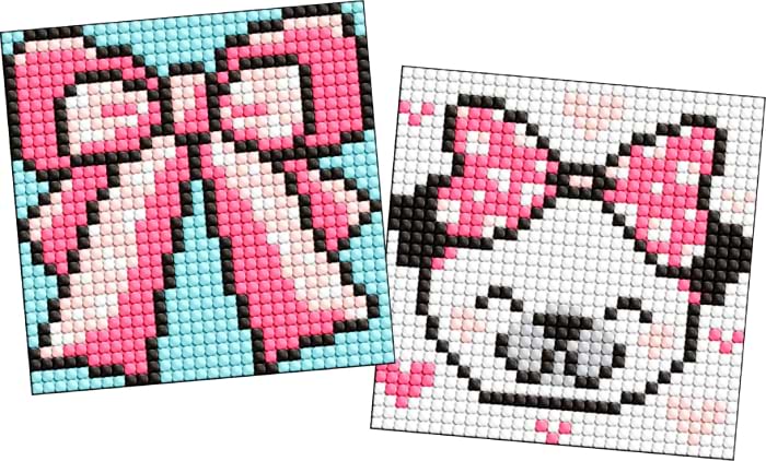 Набор для изготовления декора Ideyka с алмазной мозаикой на магнитной основе для детей Бантик 9x9 см (AMS1055)