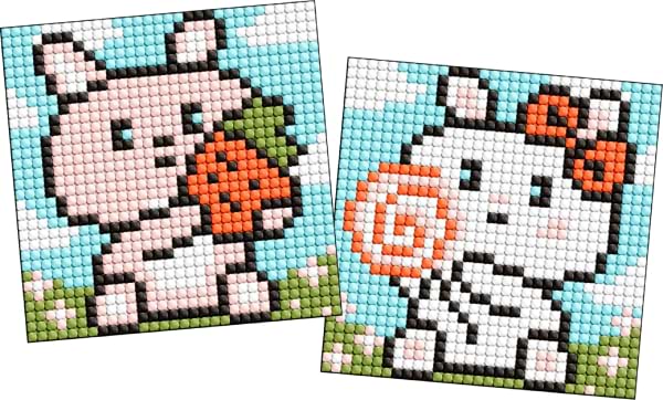 Набор для изготовления декора Ideyka с алмазной мозаикой на магнитной основе для детей Милые зайчата 9x9 см (AMS1093)