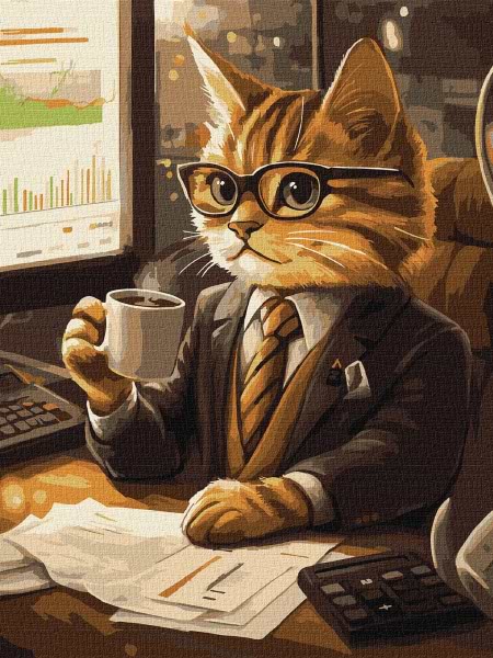 Картина за номерами Ideyka Кіт-бізнесмен 30х40 см (KHO6682) - Фото 1