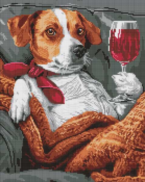 Алмазная живопись Ideyka Пушистый дегустатор 40х50 см (AMO8034)