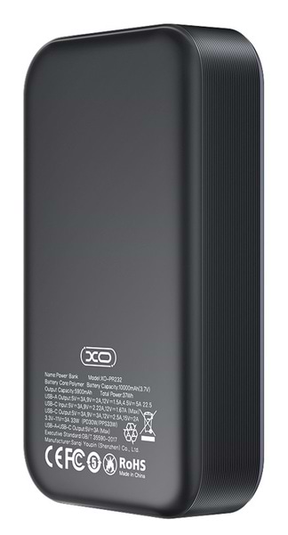 Фото - Батарея мобільна XO PR232 - 10000 mAh PD30W + PPS33W (PR232_Black)