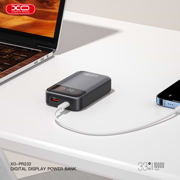 Фото - Батарея мобільна XO PR232 - 10000 mAh PD30W + PPS33W (PR232_Black)