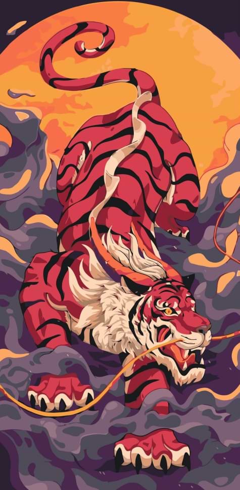 Картина по номерам ArtCraft Подкрадывающийся тигр 40х80 см (11593-AC)