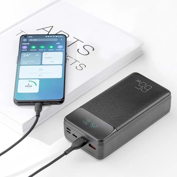 Фото - Батарея мобільна XO 30000 mAh PD65W for laptop Black (PR201)