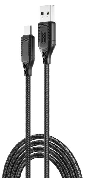 Кабель синхронізації даних XO NB235 Zebra Series Braided USB-A to Type-C 1 m (Чорний)
